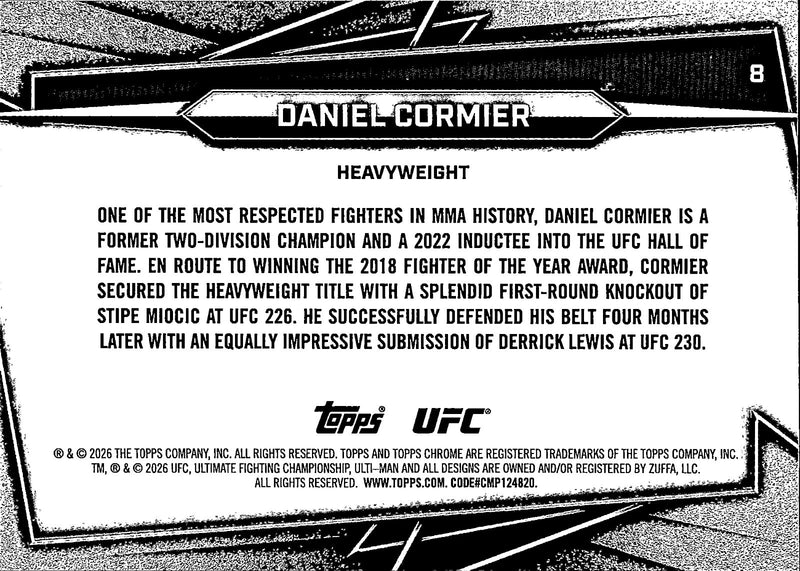 Daniel Cormier Negative Refractor 8 Topps Chrome UFC   Negative Refractor NM1