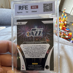 2021-22 Panini Prizm Fireworks #10 Donovan Mitchell Utah Jazz RFE 9.53