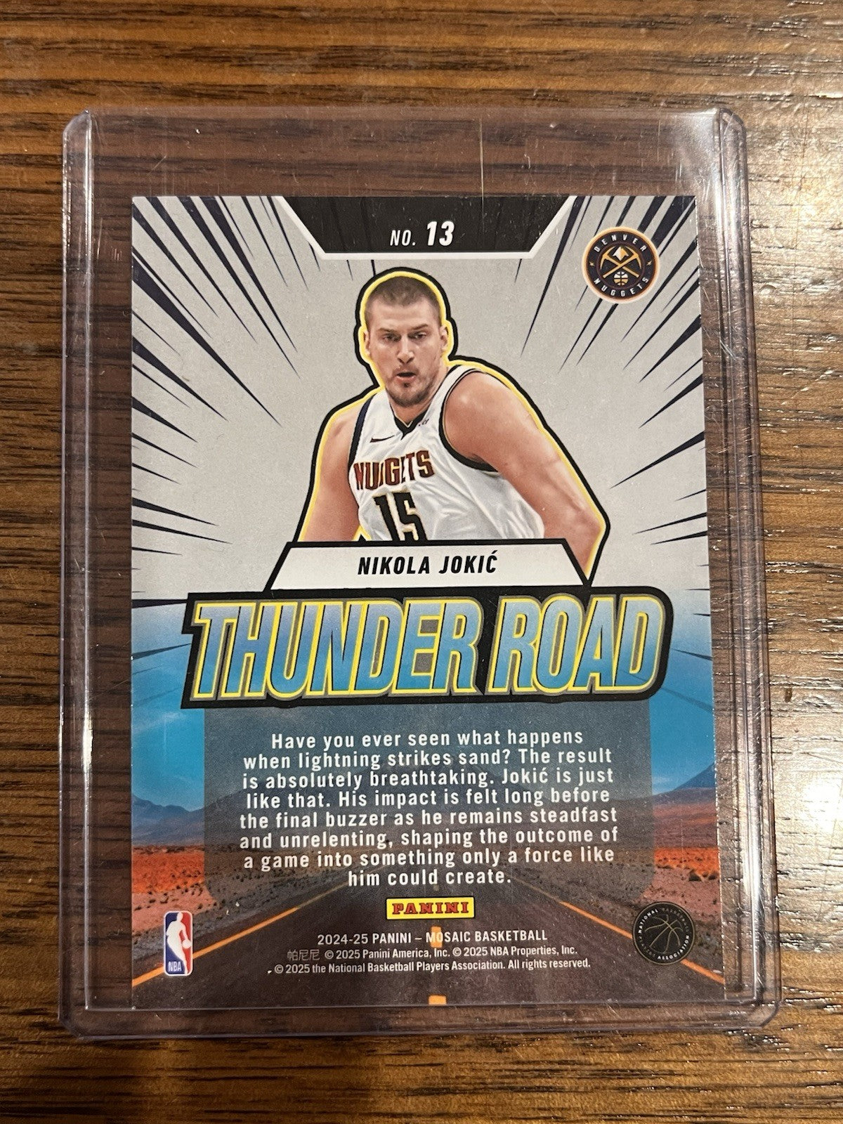Panini Mosaic Nikola Jokić Thunder Road Insert #13 Denver Nuggets 2024 252