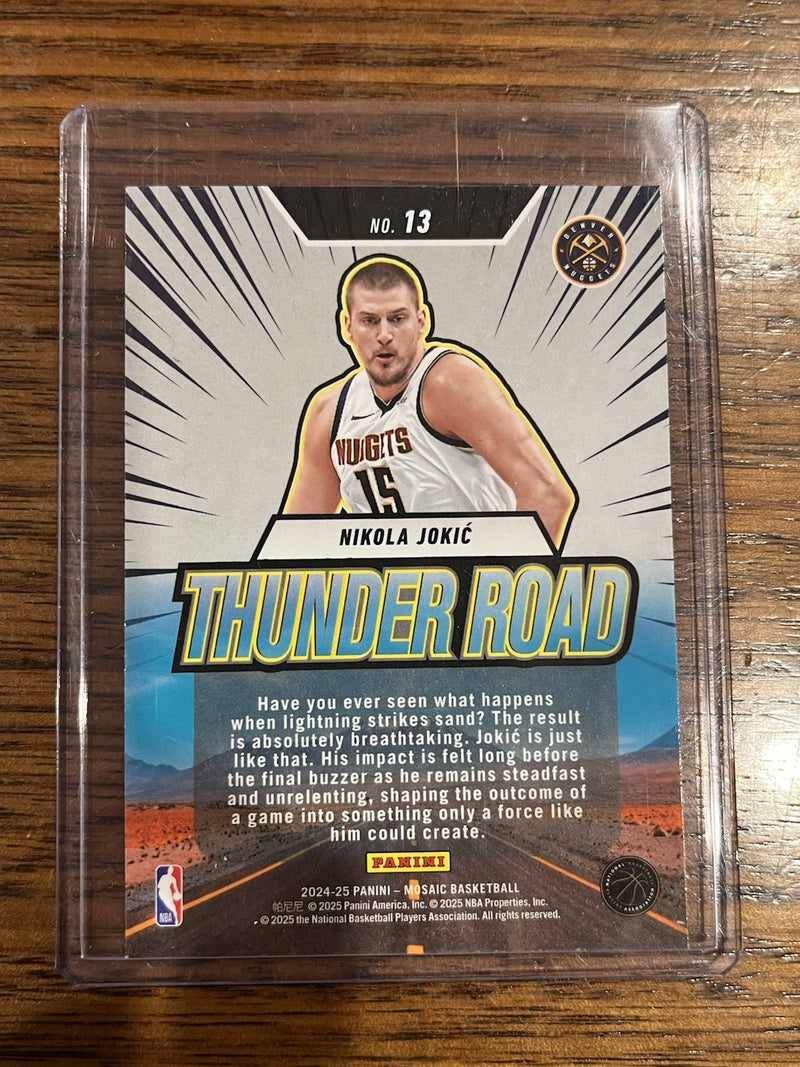 Panini Mosaic Nikola Jokić Thunder Road Insert #13 Denver Nuggets 2024 252