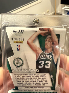 Panini Prizm 2014 15 Larry Bird Purple Prizm #232 Celtics 070/1392
