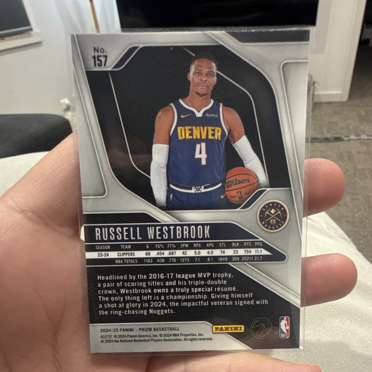 Russell Westbrook 2024 25 Panini Prizm Basketball Base 157 Denver Nuggets1