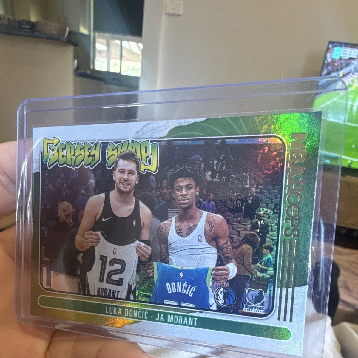 Panini 2020 21 NBA Hoops Jersey Swap Insert No. 7 Luka Doncic / Ja Morant0