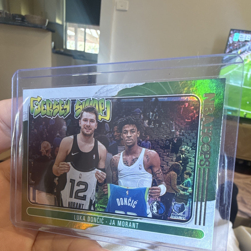 Panini 2020 21 NBA Hoops Jersey Swap Insert No. 7 Luka Doncic / Ja Morant0