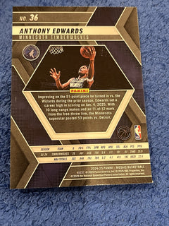 Panini Mosaic 2024 25 Anthony Edwards Base Set #36 Minnesota Timberwolves2