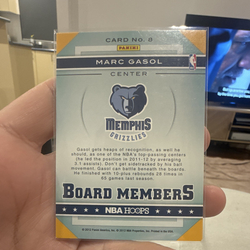 Panini 2012 NBA Hoops Board Members Insert Marc Gasol Grizzlies #81
