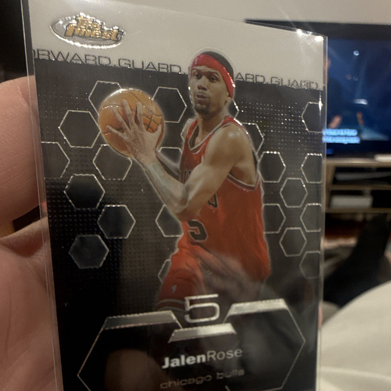 Topps Finest Jalen Rose Chicago Bulls 2001 02 #26 Basketball Trading Card2