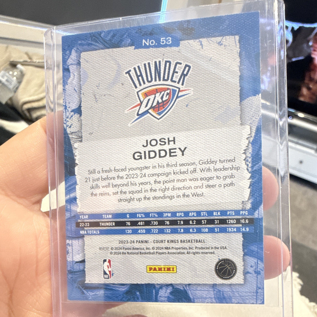 Panini Court Kings 2023 24 Josh Giddey #53 Oklahoma City Thunder1
