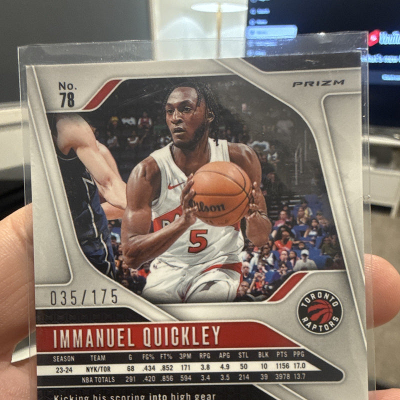 Panini Prizm 2024 25 Immanuel Quickley Raptors #78 035/175 Parallel2