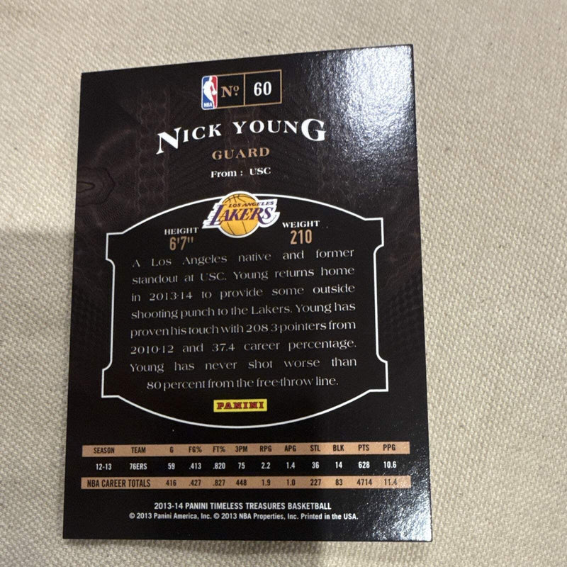 Panini 2013 14 Timeless Treasures Basketball Nick Young Lakers #60 291/2992