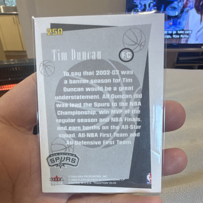 Fleer Tradition 2003 04 Tim Duncan Banner Season Insert #250 San Antonio Spurs1