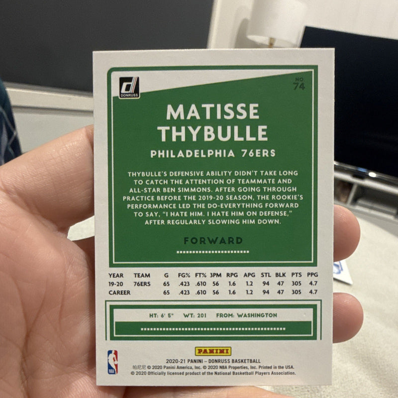 Panini Donruss 2020-21 Base Set Matisse Thybulle Philadelphia 76ers #741