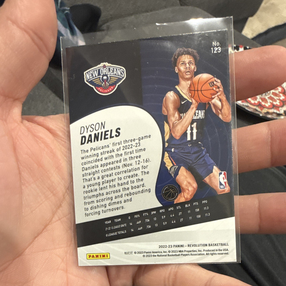 Panini Revolution Basketball 2022-23 Dyson Daniels Rookie #123 Pelicans3