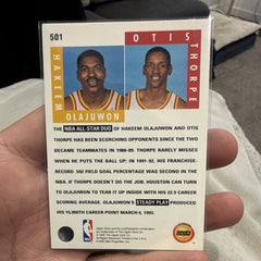 Upper Deck 1992 93 Scoring Threats Insert #501 Hakeem Olajuwon Otis Thorpe1