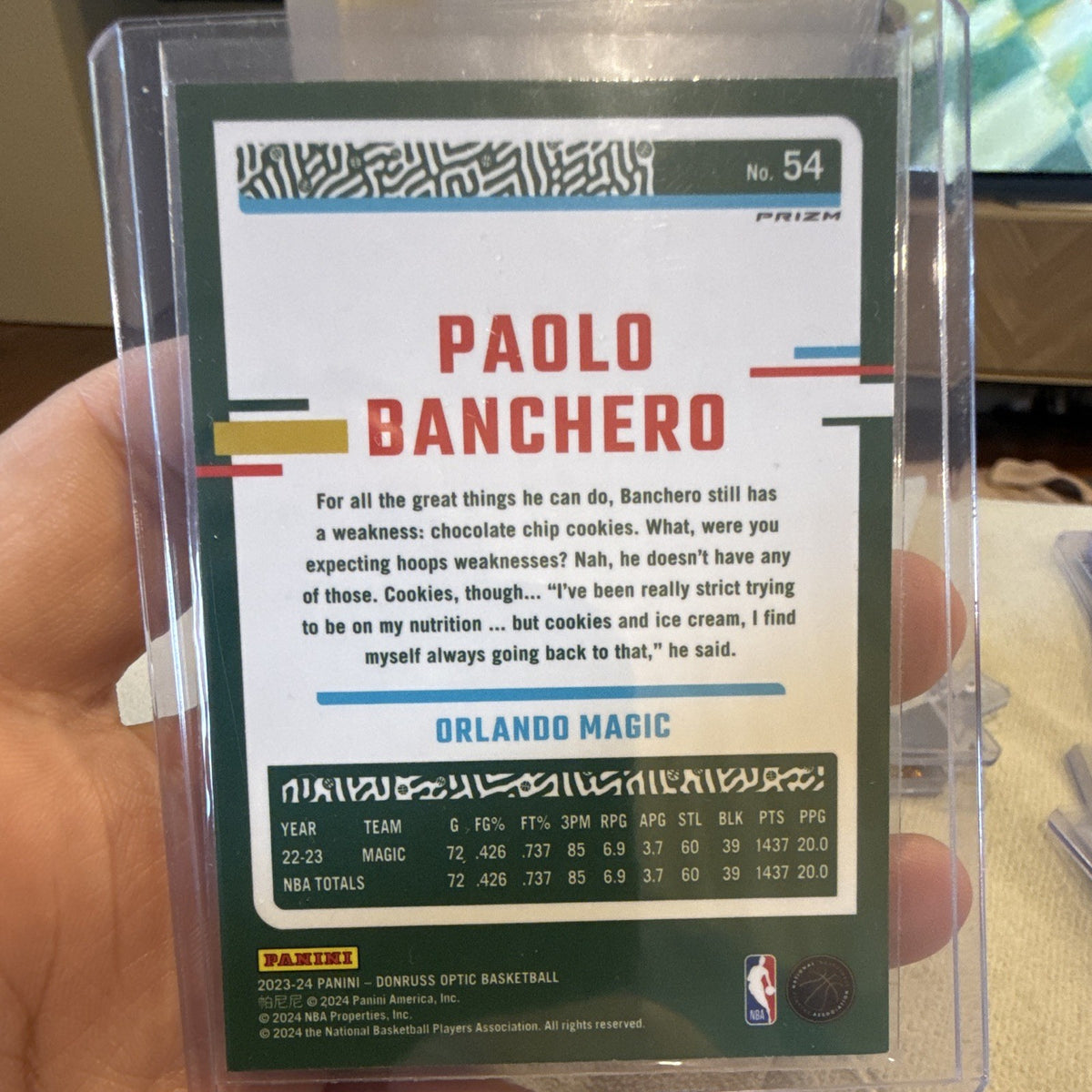 Panini 2023 24 Donruss Optic Paolo Banchero Orlando Magic Prizm 541