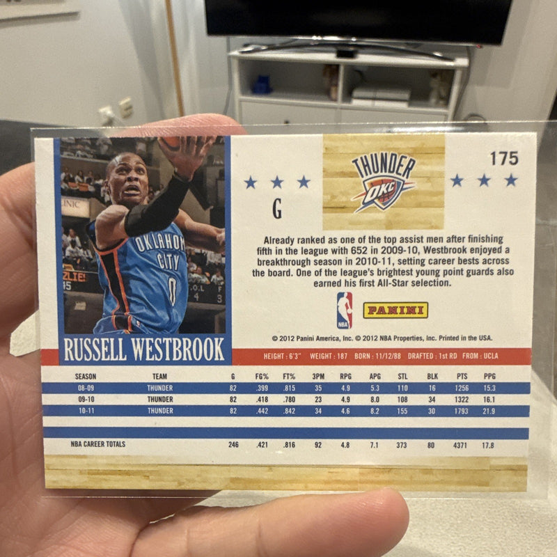 Panini NBA Hoops 2012 Russell Westbrook Oklahoma City Thunder #1751