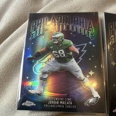 Topps Chrome 2025 Refractor Barkley & Mailata Eagles 2-Card Lot ACT-3/122
