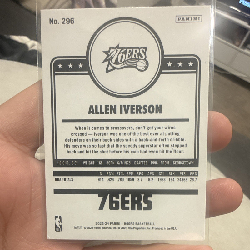 Panini 2023 24 Hoops Basketball Allen Iverson Base #296 Philadelphia 76ers1