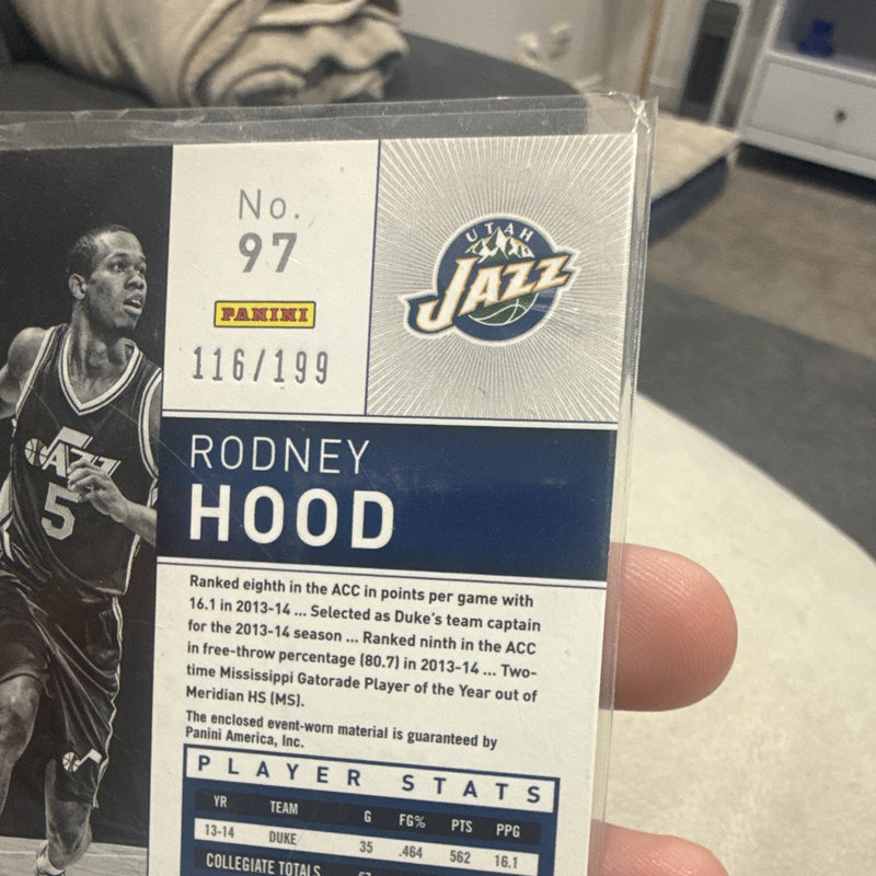 Panini Totally Certified 2014 15 Rodney Hood Utah Jazz RC Jersey #97 116/1993