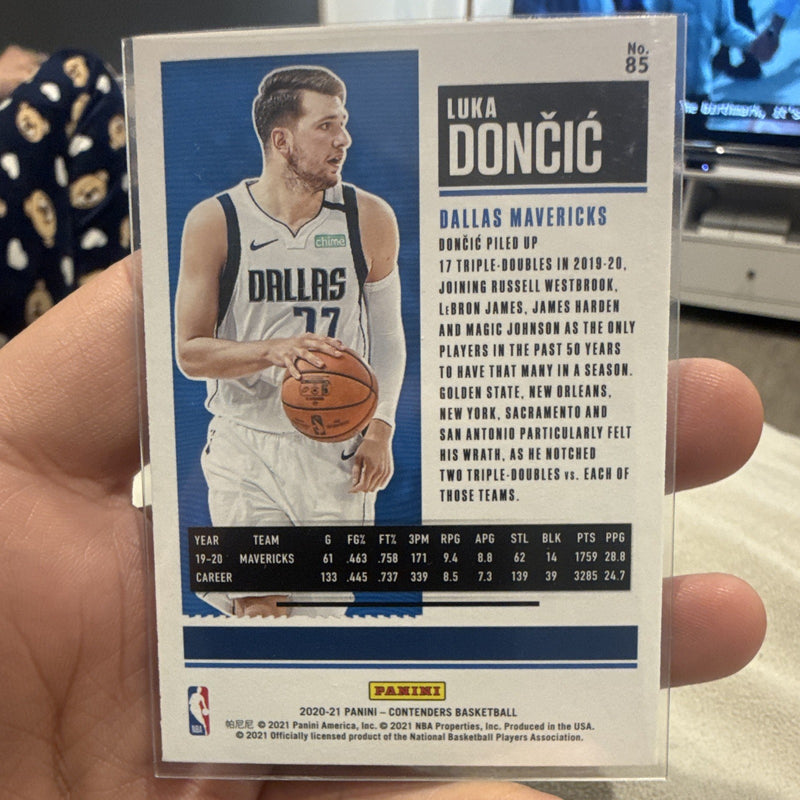 Panini Contenders 2020 21 Luka Dončić Season Ticket Insert #85 Mavericks1