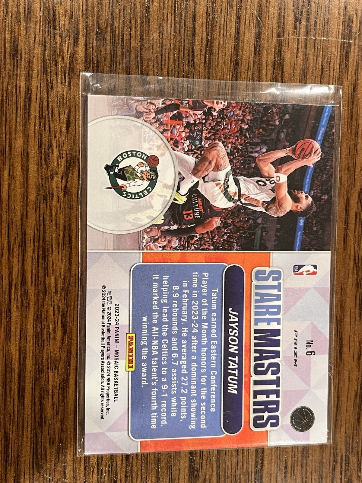 Jayson Tatum Stare Masters No. 6 2023 24 Panini Prizm Boston Celtics2