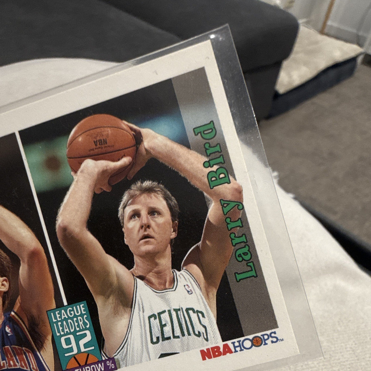 SkyBox NBA Hoops 1992 League Leaders 92 Free Throw % #322 Price Bird Insert2
