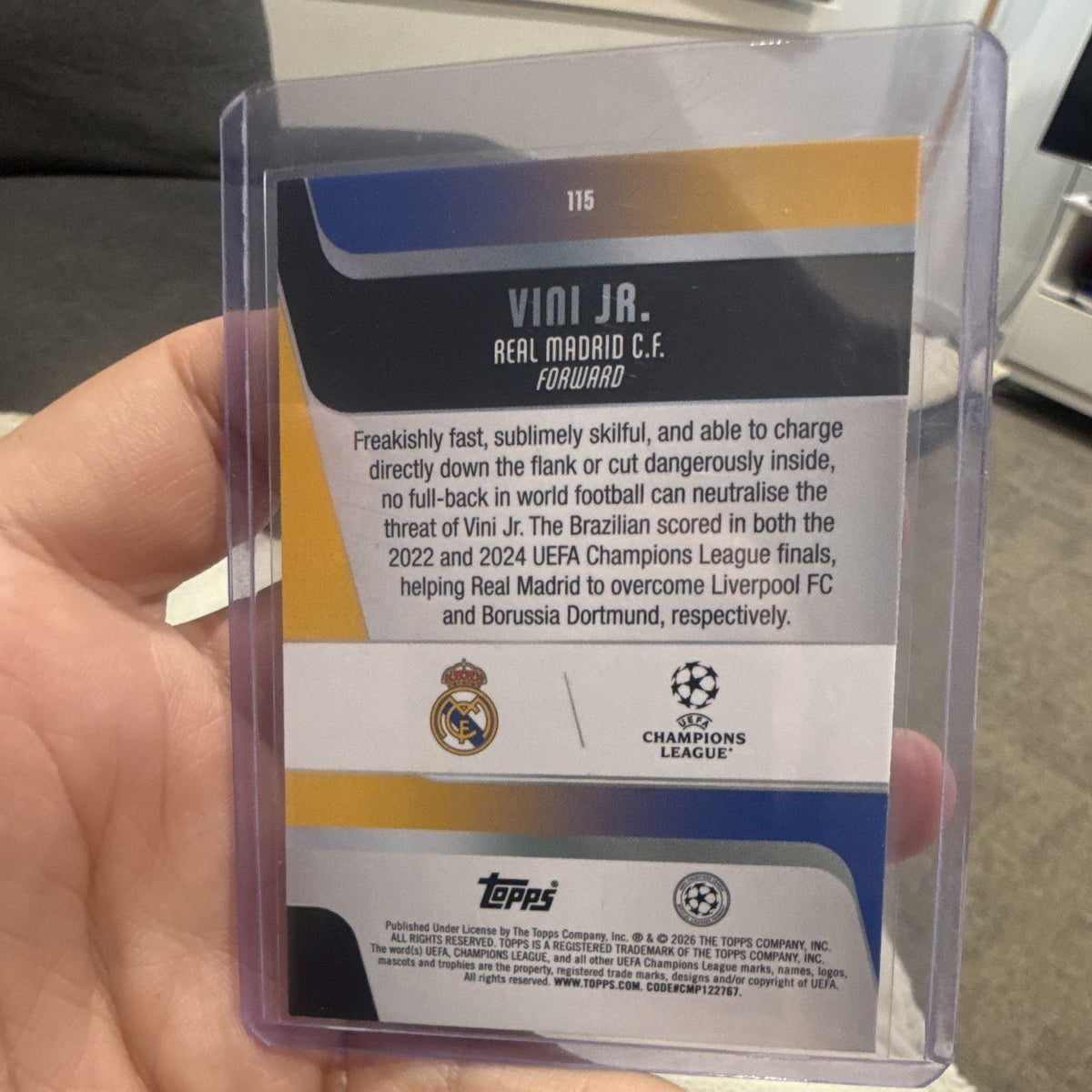 Topps Vini Jr. Parallel/Variety UEFA Champions League Real Madrid C.F. 1151
