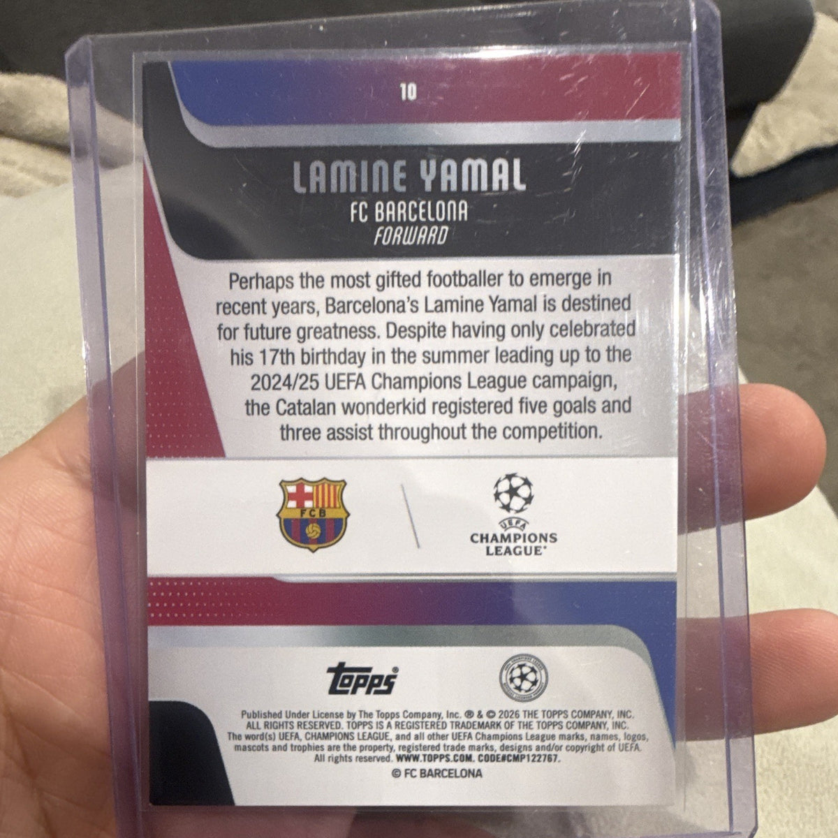 Topps Lamine Yamal UCL Team of the Season UEFA FC Barcelona #10 098/2502