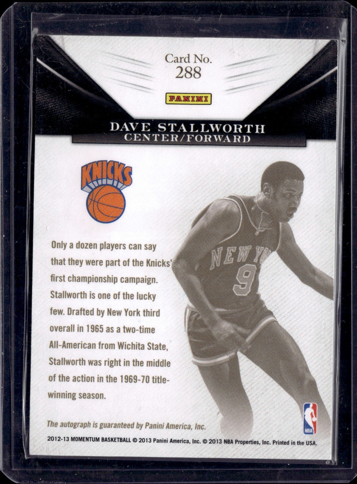 Dave Stallworth Monumental Marks Blue Panini Momentum   288 NM1