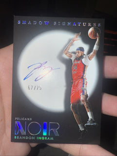 Brandon Ingram Pelicans 2024 25 Panini Noir Shadow Signatures On Card Auto /750