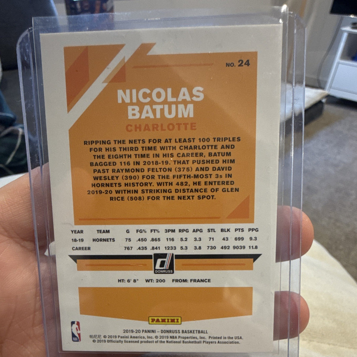 Panini Donruss 2019 20 Nicolas Batum Charlotte Hornets #24 Serial /991
