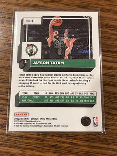 Panini 2022 23 Donruss Optic Jayson Tatum No. 8 Boston Celtics2