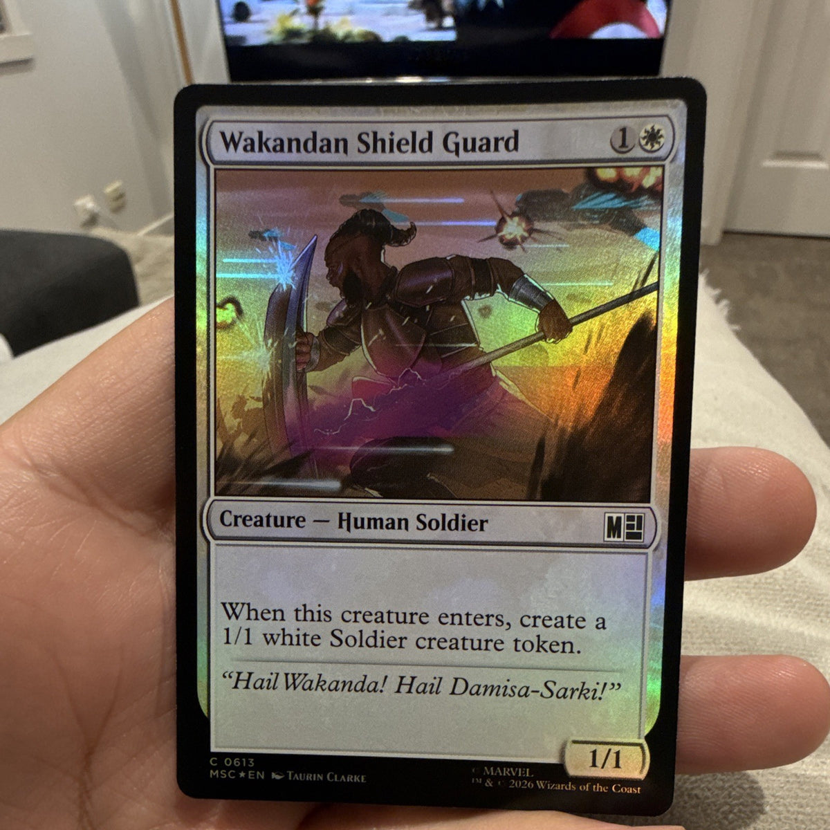 Wakandan Shield Guard Foil Common Marvel Super Heroic White C 06130