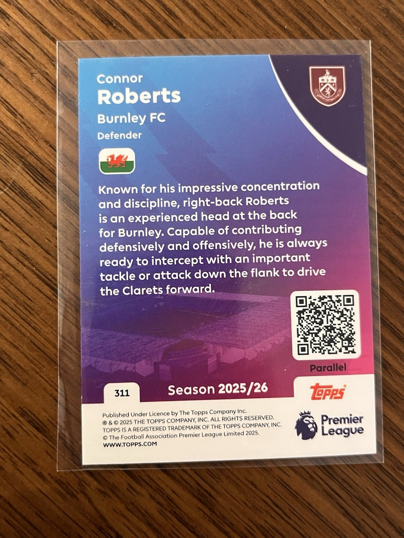 Connor Roberts Parallel Topps Premier League Burnley FC 311 2025/262