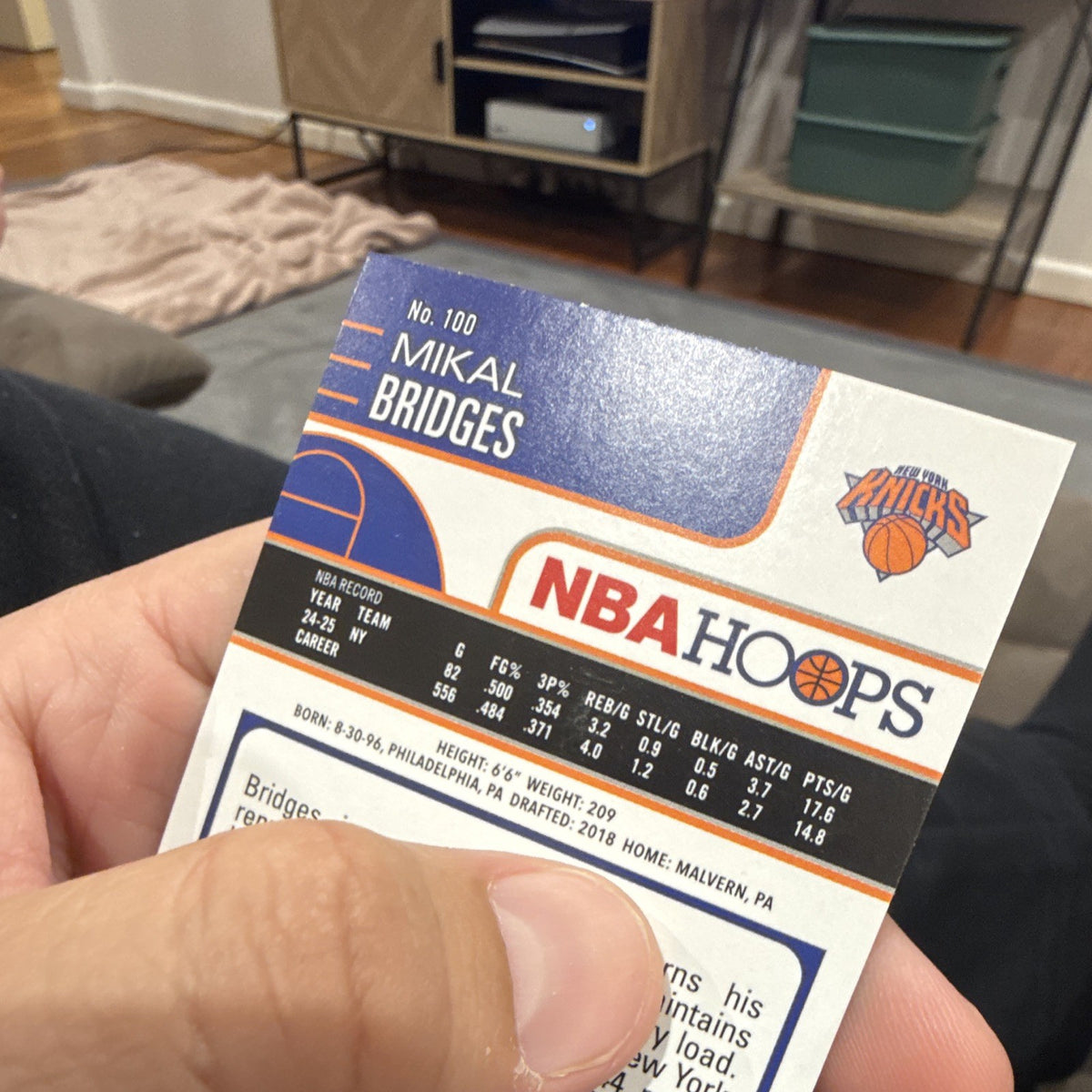 Topps NBA Hoops 2024 25 Mikal Bridges New York Knicks Hologram #1002