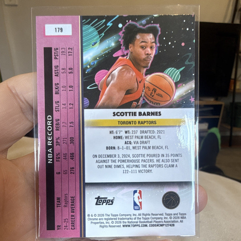 Scottie Barnes Insert Topps Chrome Toronto Raptors 179 2024 251