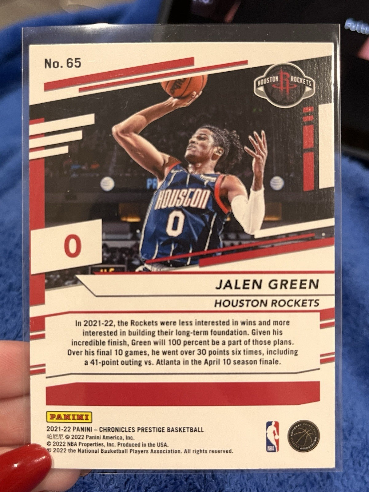 Panini Chronicles Prestige 2021 22 Jalen Green Rookie Houston Rockets #652