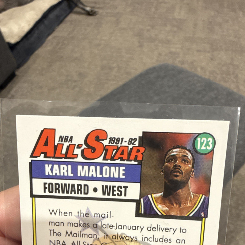 Topps Karl Malone Insert NBA All Star 1991 92 #123 Utah Jazz Card2