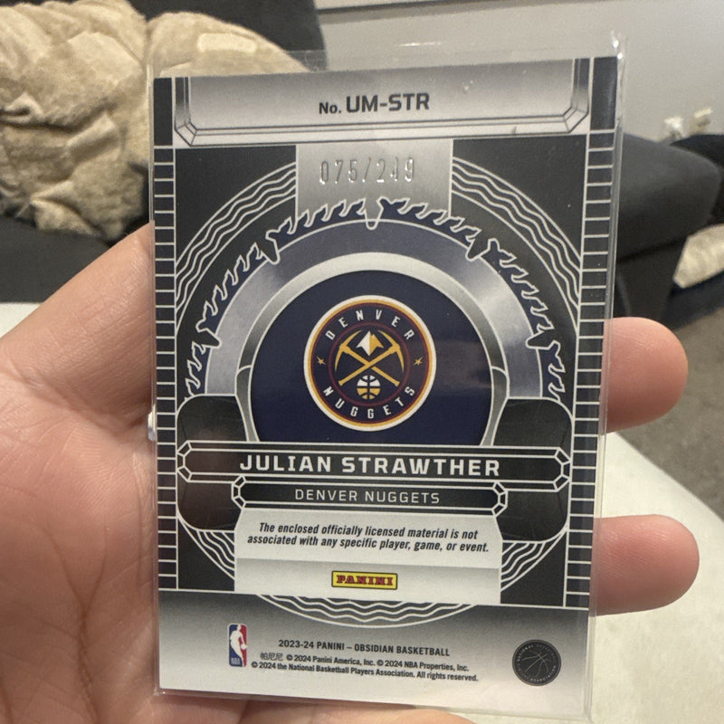 Panini Obsidian Unbreakable Julian Strawther Nuggets RC Mem UM STR 075/2491
