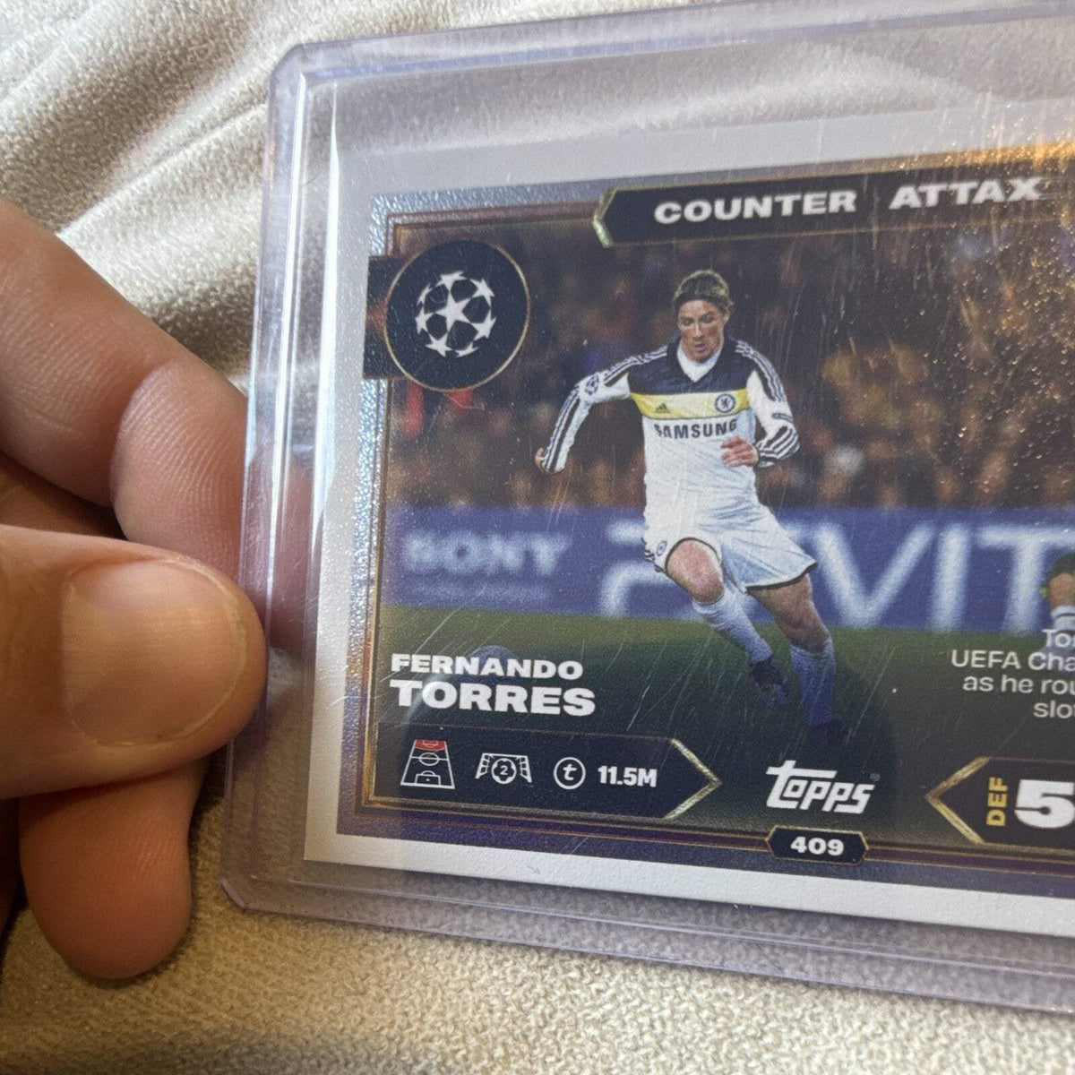 Topps Match Attax UCL Fernando Torres Counter Attack Insert #409 Chelsea FC1