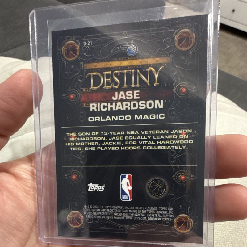 Topps Chrome Destiny D-21 Jase Richardson Rookie Insert RC Orlando Magic1