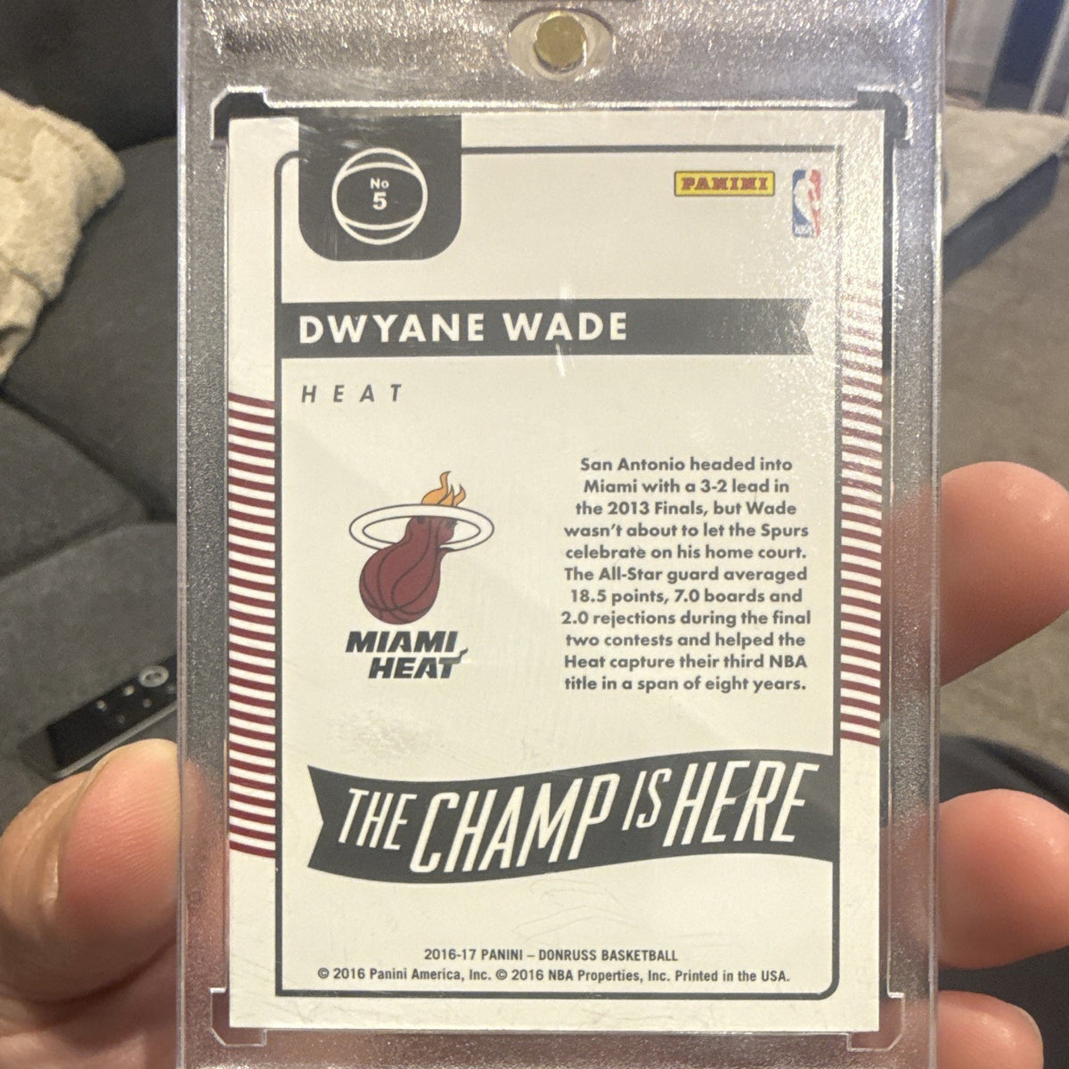 Panini Donruss 2016 17 The Champ Is Here #5 Dwyane Wade Miami Heat1