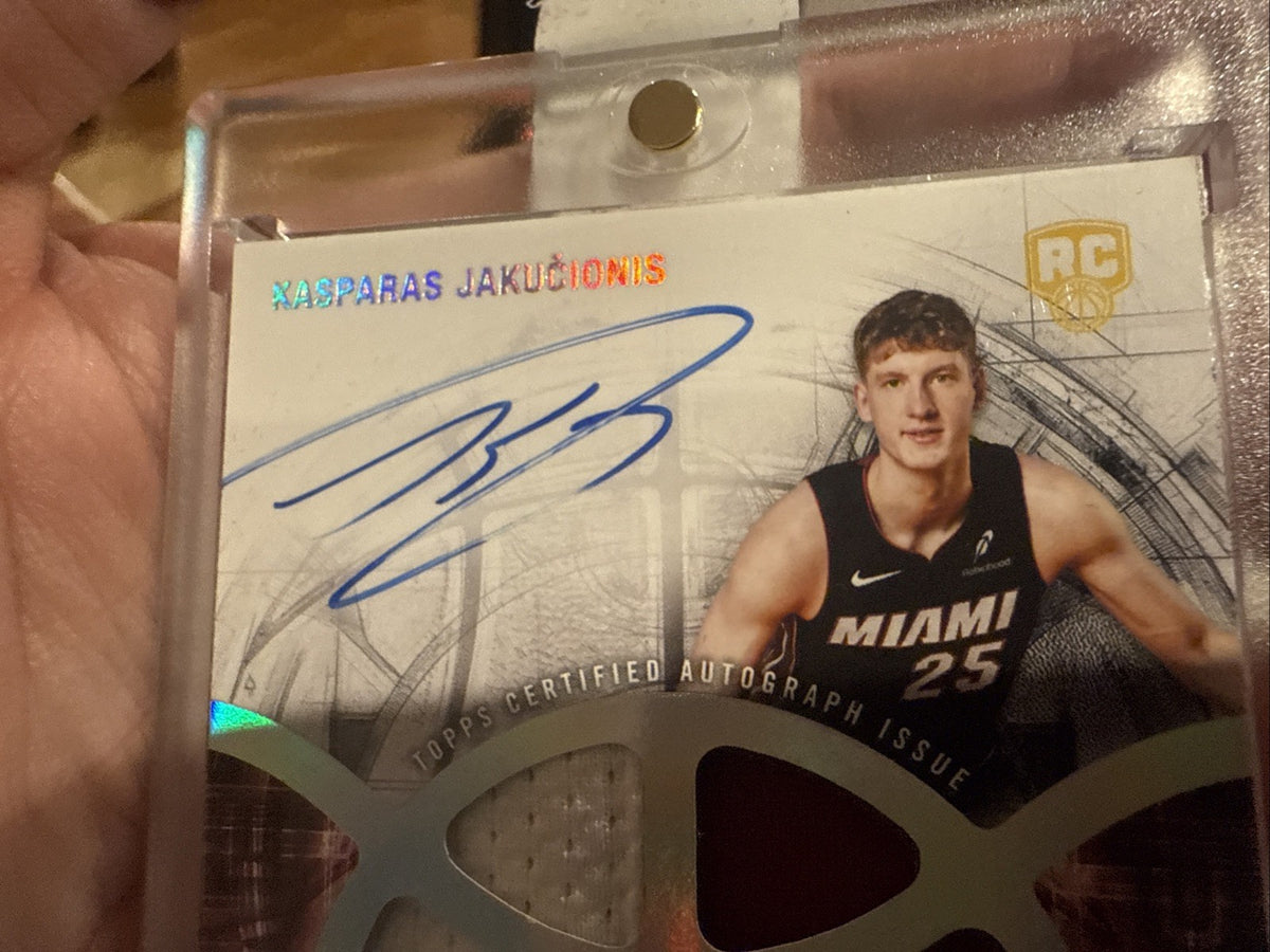 Kasparas Jakucionis 2025 26 Topps Three 3  Patch Auto RC /491