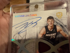 Kasparas Jakucionis 2025 26 Topps Three 3  Patch Auto RC /491