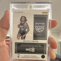 Panini Noir Devin Carter RC Jersey Memorabilia Sacramento Kings RJM DEV 20/251