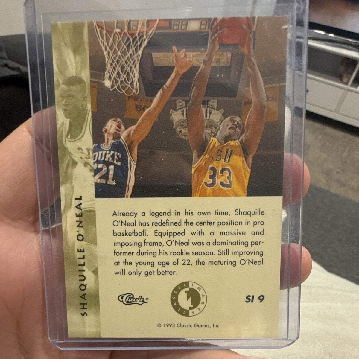 Classic Games 1993 Classic Draft N' Impact Shaquille O'Neal SI 9 LSU NCAA1