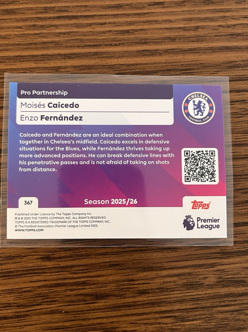 Moisés Caicedo Enzo Fernández Pro Partnership Topps Premier League Chelsea 3672