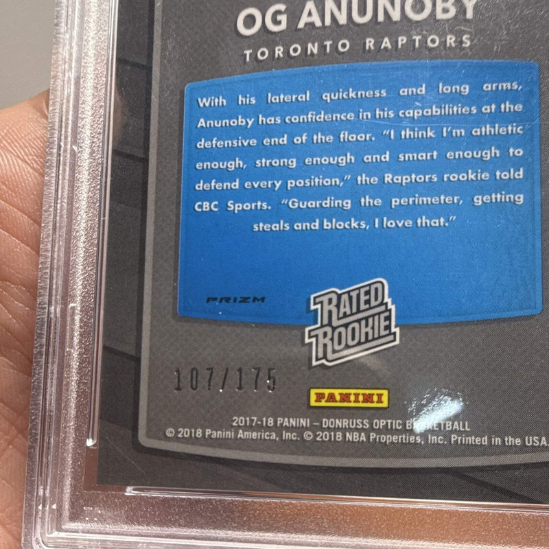 Panini Donruss Optic 2017 18 OG Anunoby Lime Green Rated Rookie 178 PSA 9 /1754