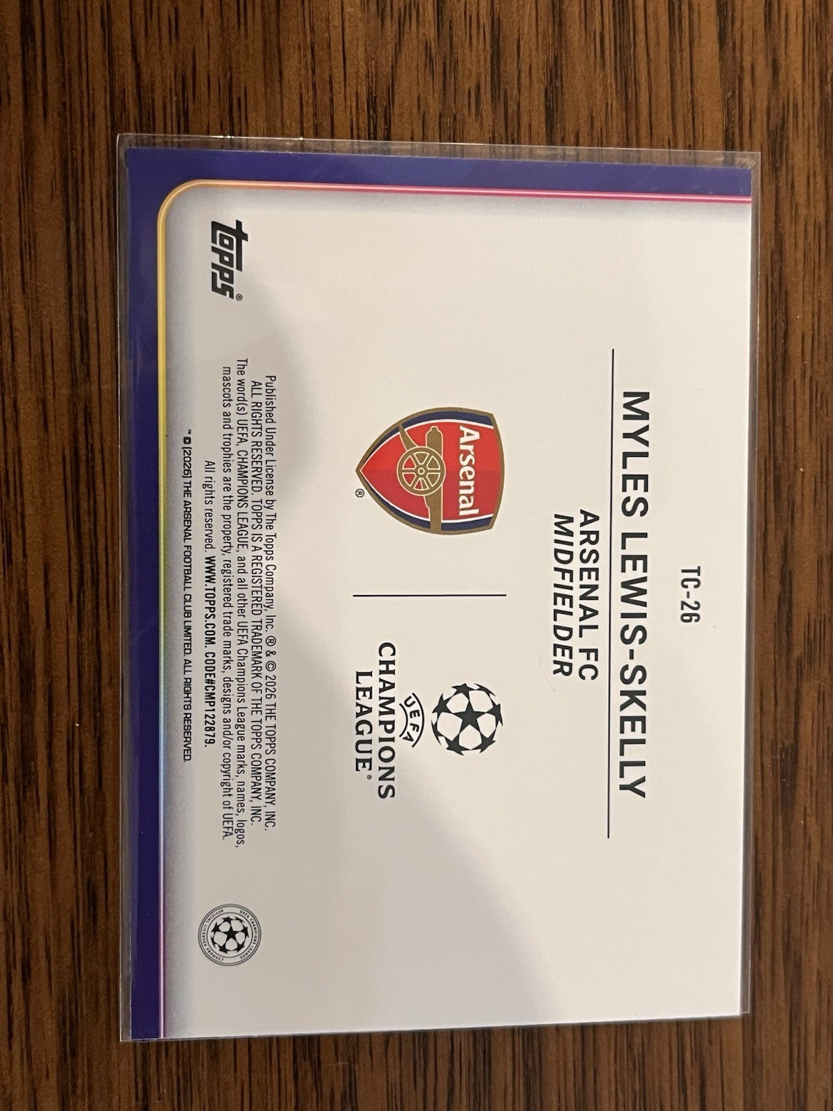 Topps UEFA Champions League Trophy Chasers TC 26 Lewis Skelly Arsenal2