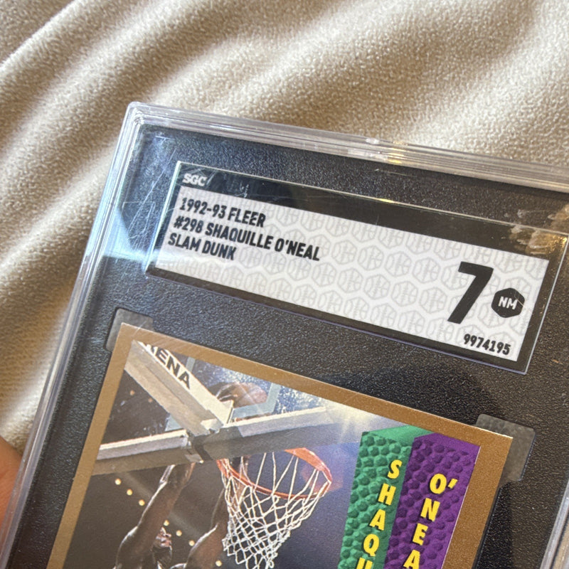 Fleer 1992-93 #298 Shaquille O'Neal Slam Dunk SGC 7 Orlando Magic1